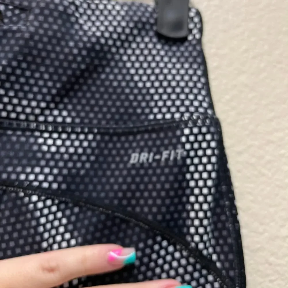 Nike Dri-Fit Speckled Black Compression Full Length Leggings Size Small